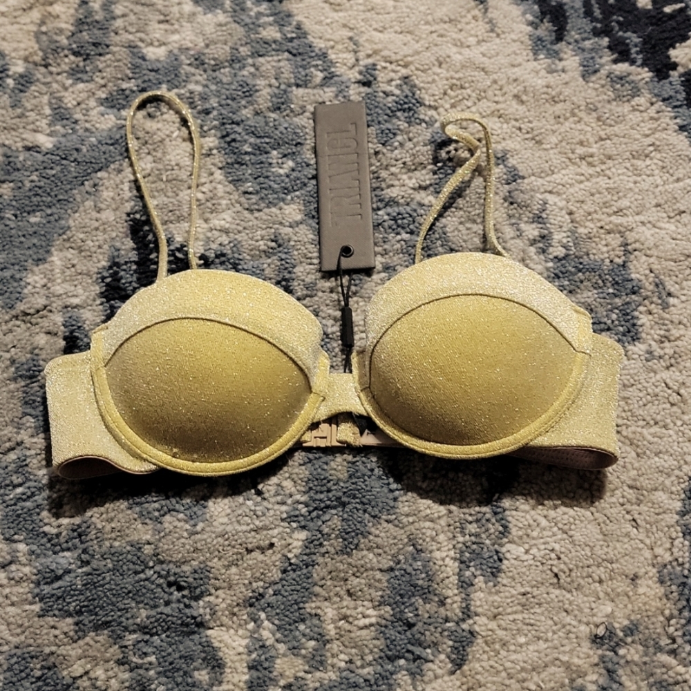 triangl swimwear Shimmery Yellow Bikini Top